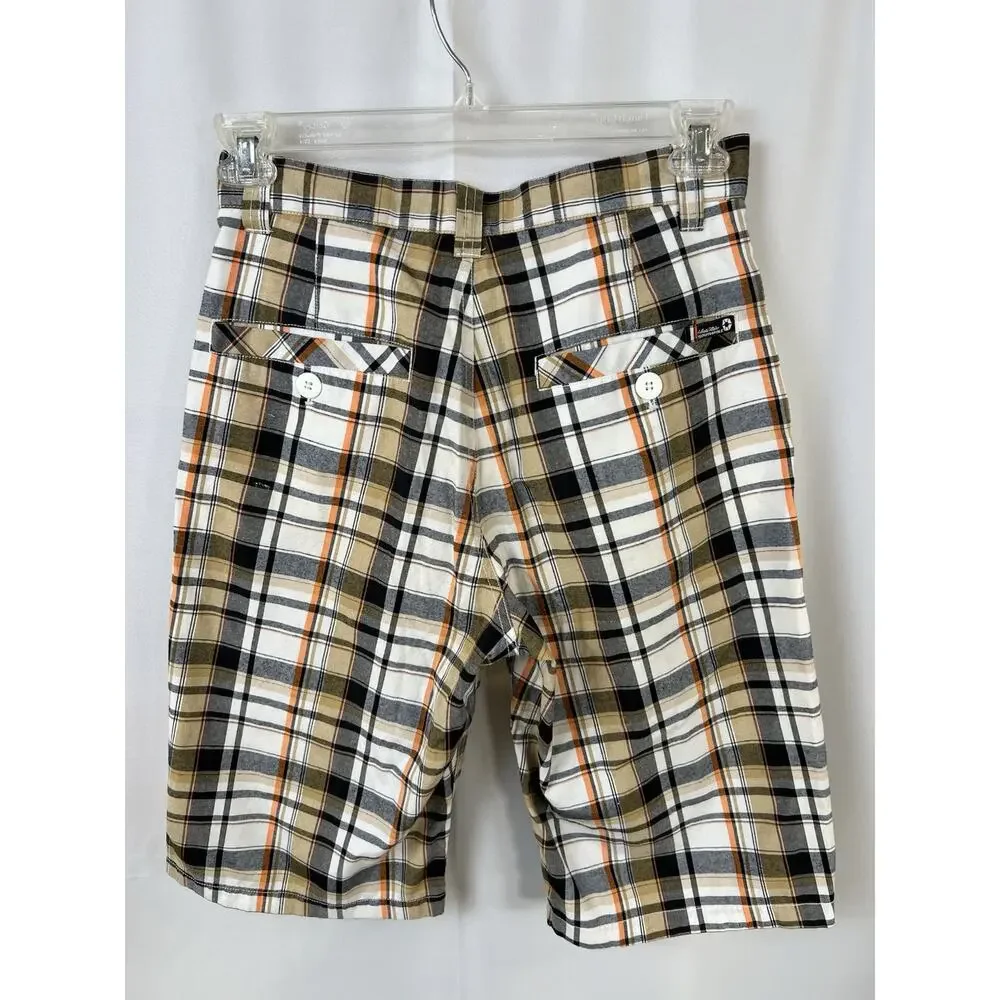 South Pole Multi Colored Plaid Bermuda Jorts Shorts Cotton-Blend Mens Size 29